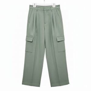 GAP Pleated Cargo High Rise Sage Easy Trousers